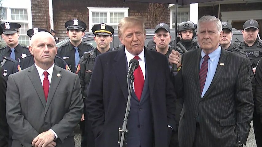 Video thumbnail for Security tightens ahead of President Trump rally at Nassau Police Academy