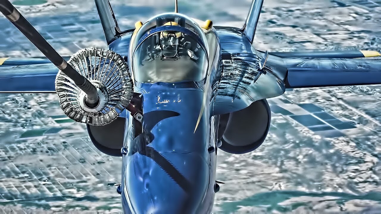 Video thumbnail for Navy Blue Angels F/A-18 Hornets Inflight Refueling (2019)