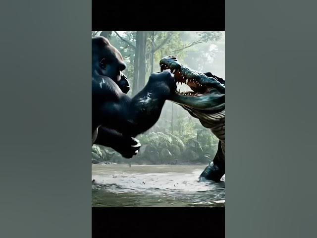 Video thumbnail for Gorilla vs Crocodile!