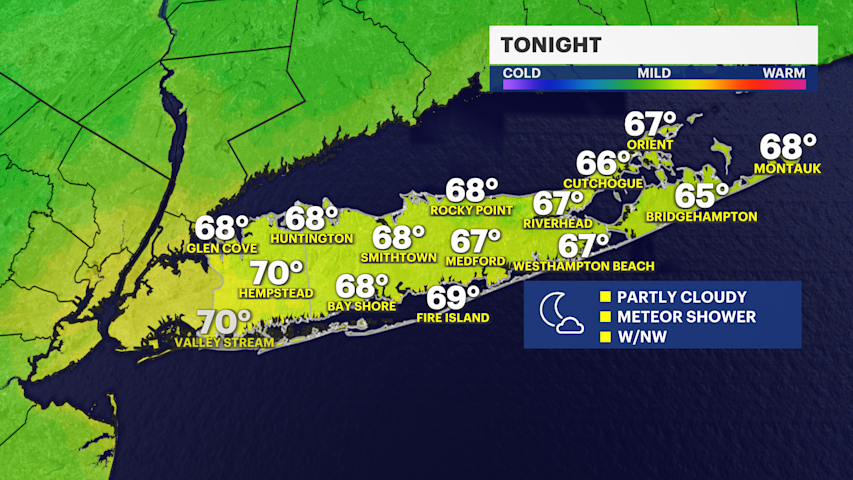 Video thumbnail for Mostly dry this evening ahead of a nice end to the week on Long Island