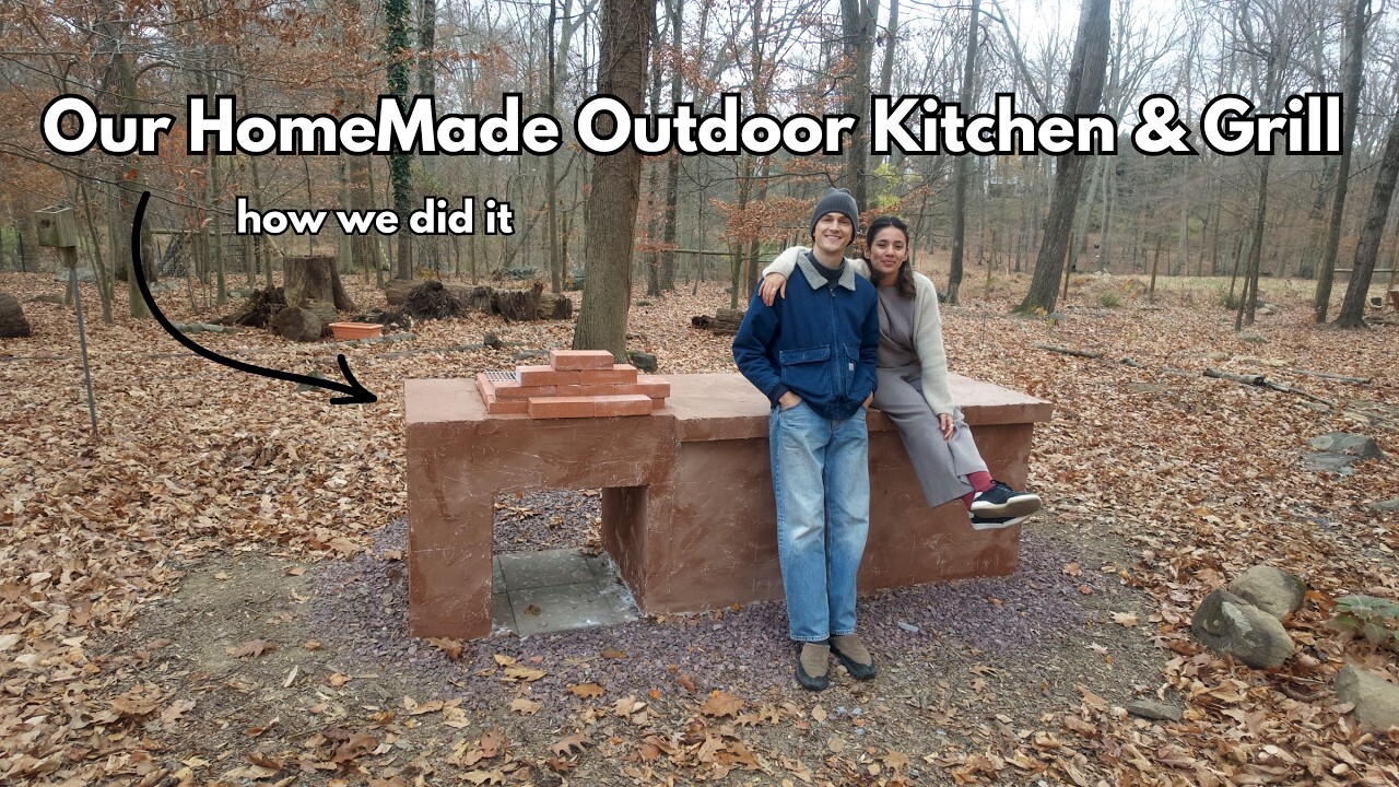 Video thumbnail for We Built this Outdoor Grill & Kitchen in our Backyard