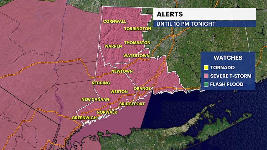 Video thumbnail for STORM WATCH: Strong-to-severe thunderstorms tonight with a dramatic drop in temperatures tomorrow in Connecticut