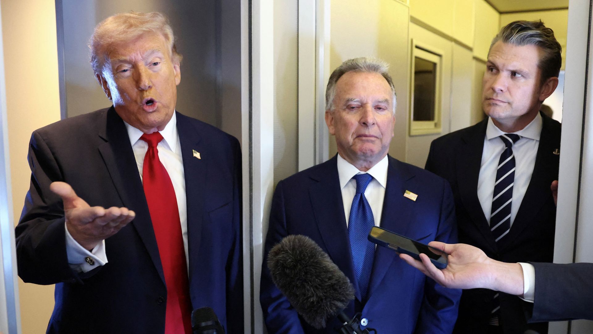 Video thumbnail for Trump threatens to expand attacks in Iran, claims Tehran's military capability 'wiped out'