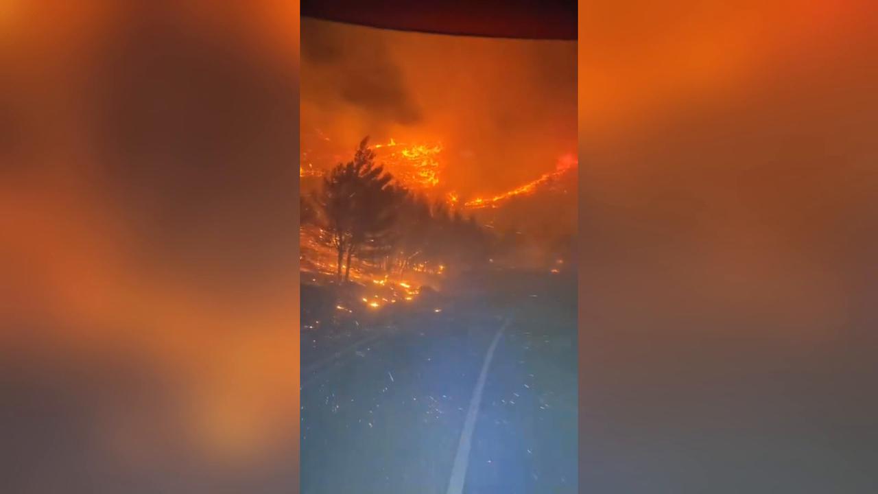 Video thumbnail for Croatia: Firefighters battle wildfire in Croatia's Lokva Rogoznica.