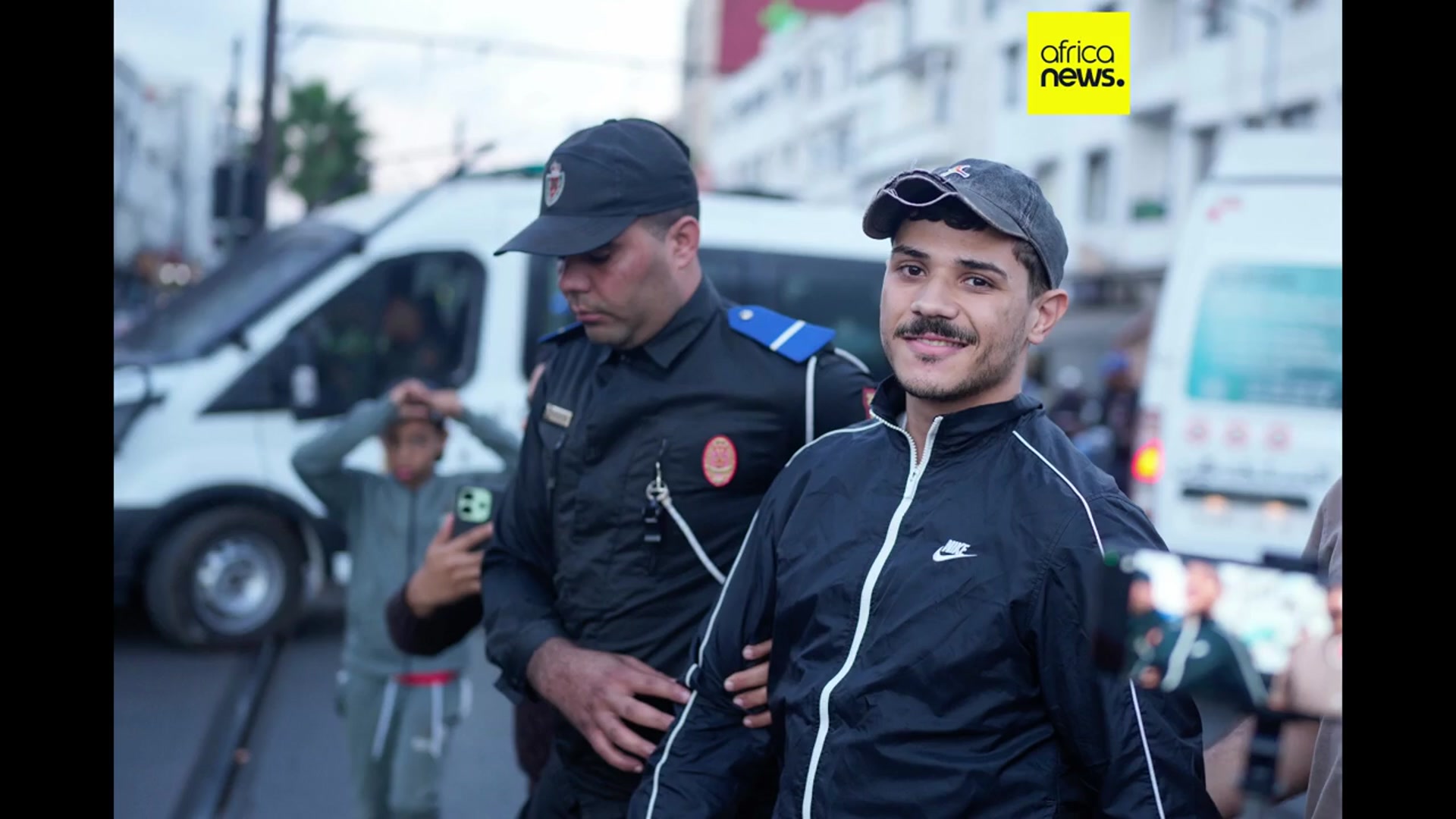 'Video thumbnail for Protesters led by youth clash with police in Morocco'