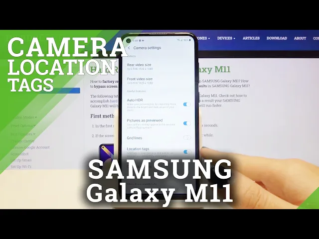Video thumbnail for How to Disable Camera Location Tags in Samsung Galaxy M11 – Open Camera Settings