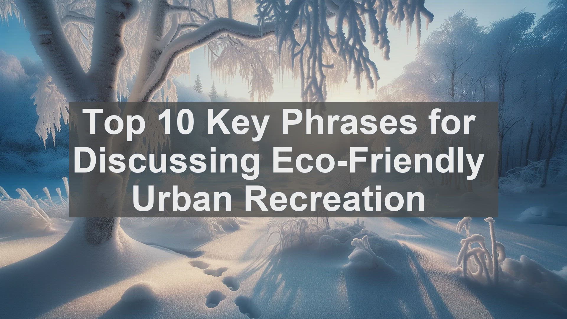 'Video thumbnail for Top 10 Key Phrases for Discussing EcoFriendly Urban Recreation'