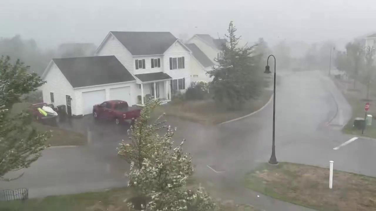 Video thumbnail for US: High Winds, Hail Cause Widespread Damage Across Southern Maine.