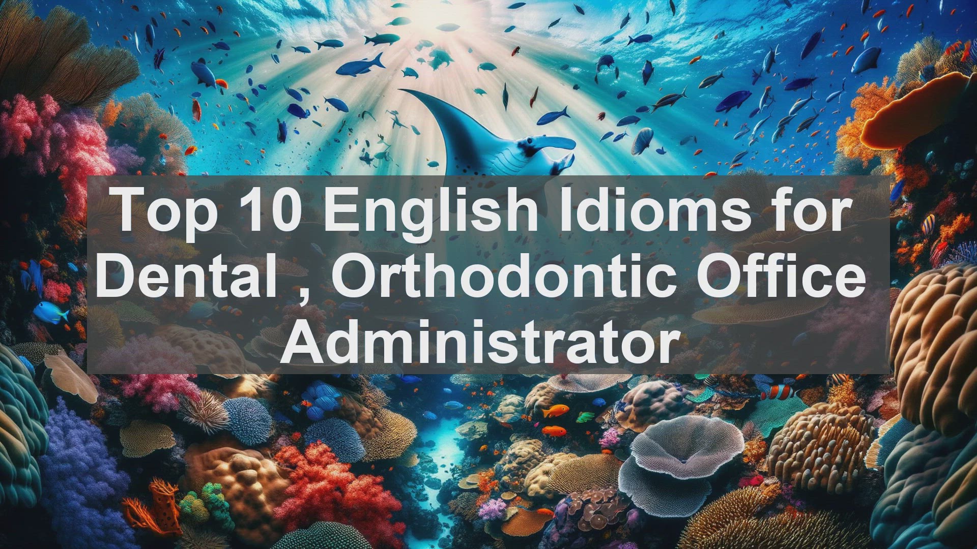 'Video thumbnail for Top 10 English Idioms for Dental  Orthodontic Office Administrator'
