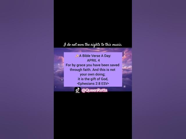 Video thumbnail for ✨A Bible Verse A Day:         #bibleverseoftheday APRIL 4 •Ephesians 2:8 ESV•
