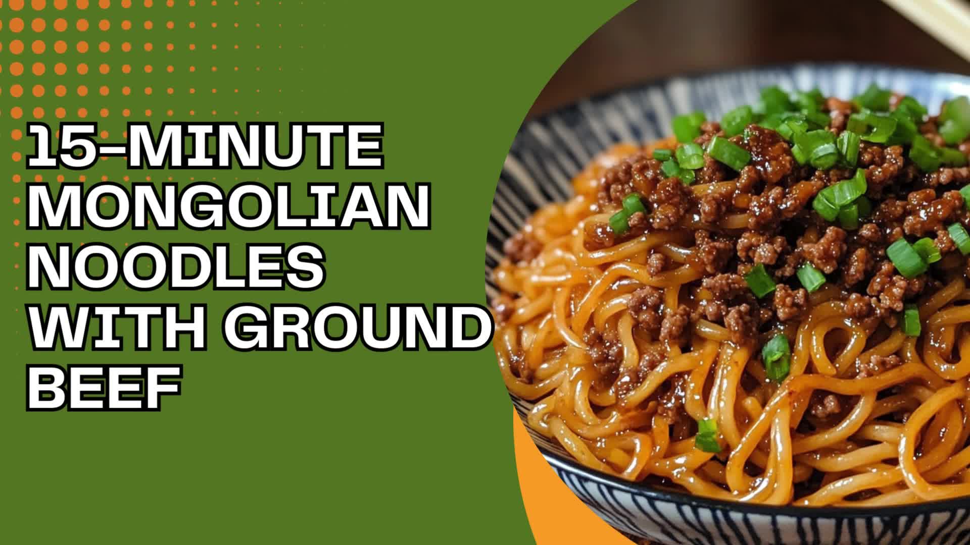 Video thumbnail for 15-Minute Mongolian Noodles with Ground Beef