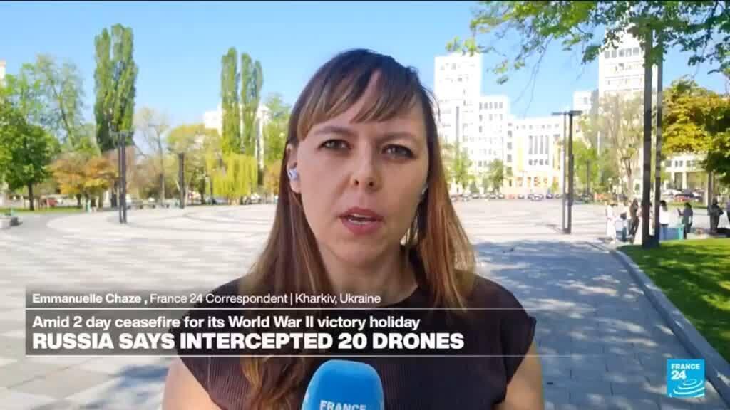 Video thumbnail for Russia and Ukraine trade major attacks despite Victory Day ceasefire