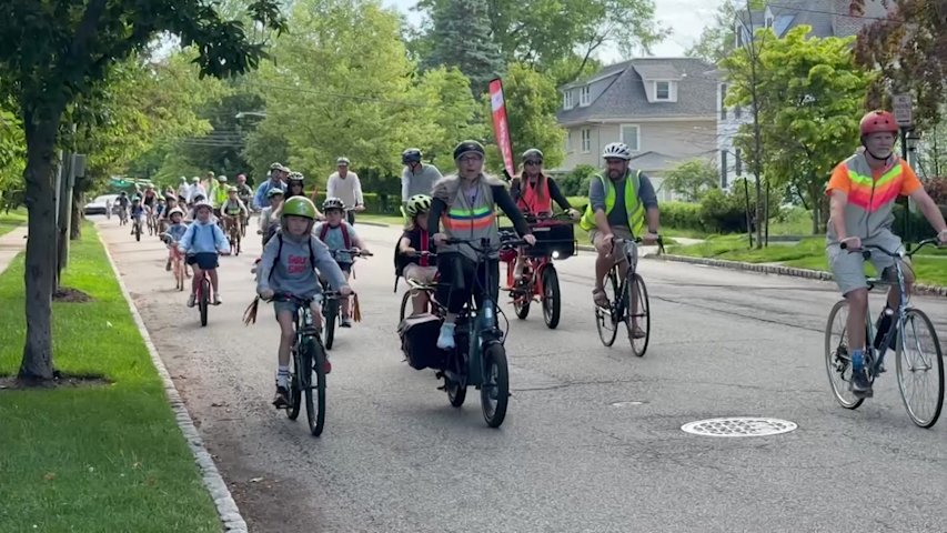 Video thumbnail for Bike Bus in Montclair transforms school commute as hundreds ride together each week