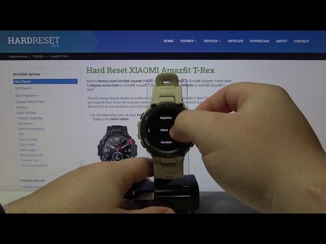 Video thumbnail for How to Hard Reset in XIAOMI Amazfit T-Rex – Erase Data / Remove Bluetooth Connection