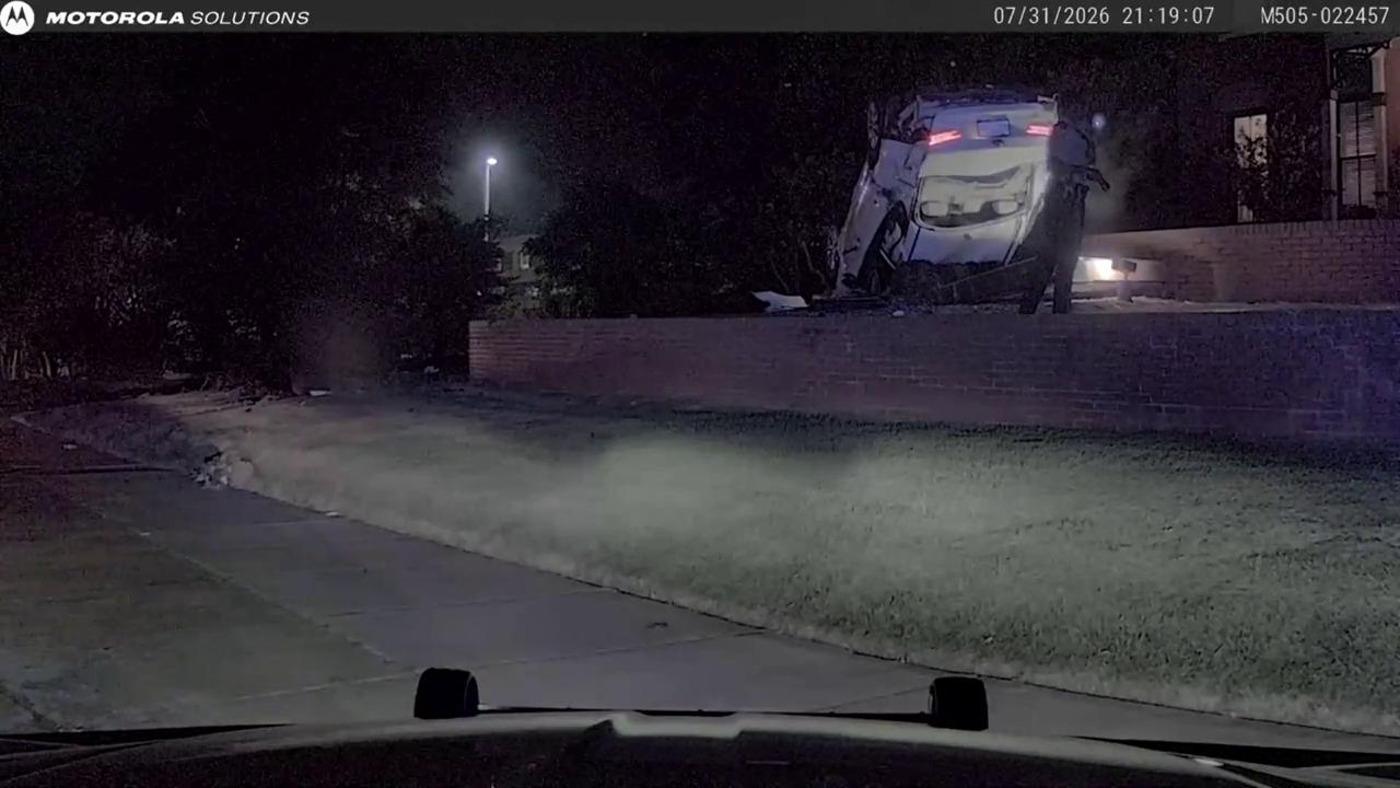 Video thumbnail for US: Police Chase Turns Chaotic As Suspect Crashes, Takes Down Power Line And Causes Power Outage.