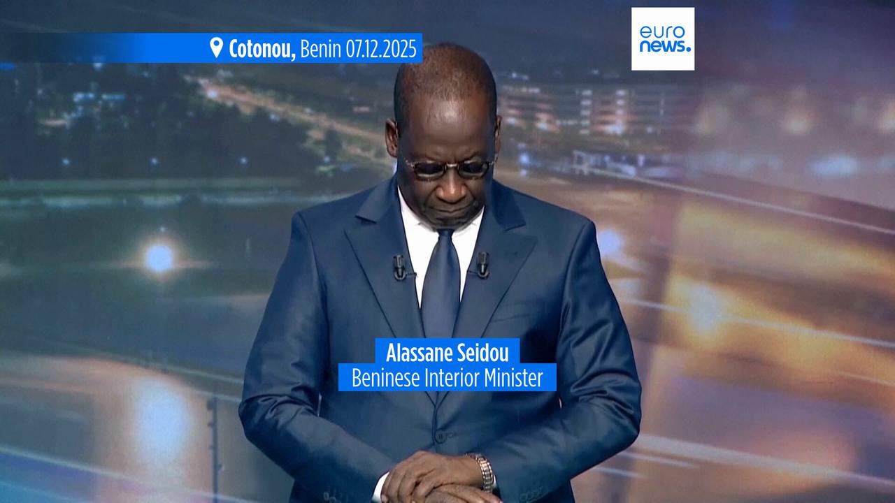 Video thumbnail for Benin interior minister says military coup attempt foiled by loyalist troops