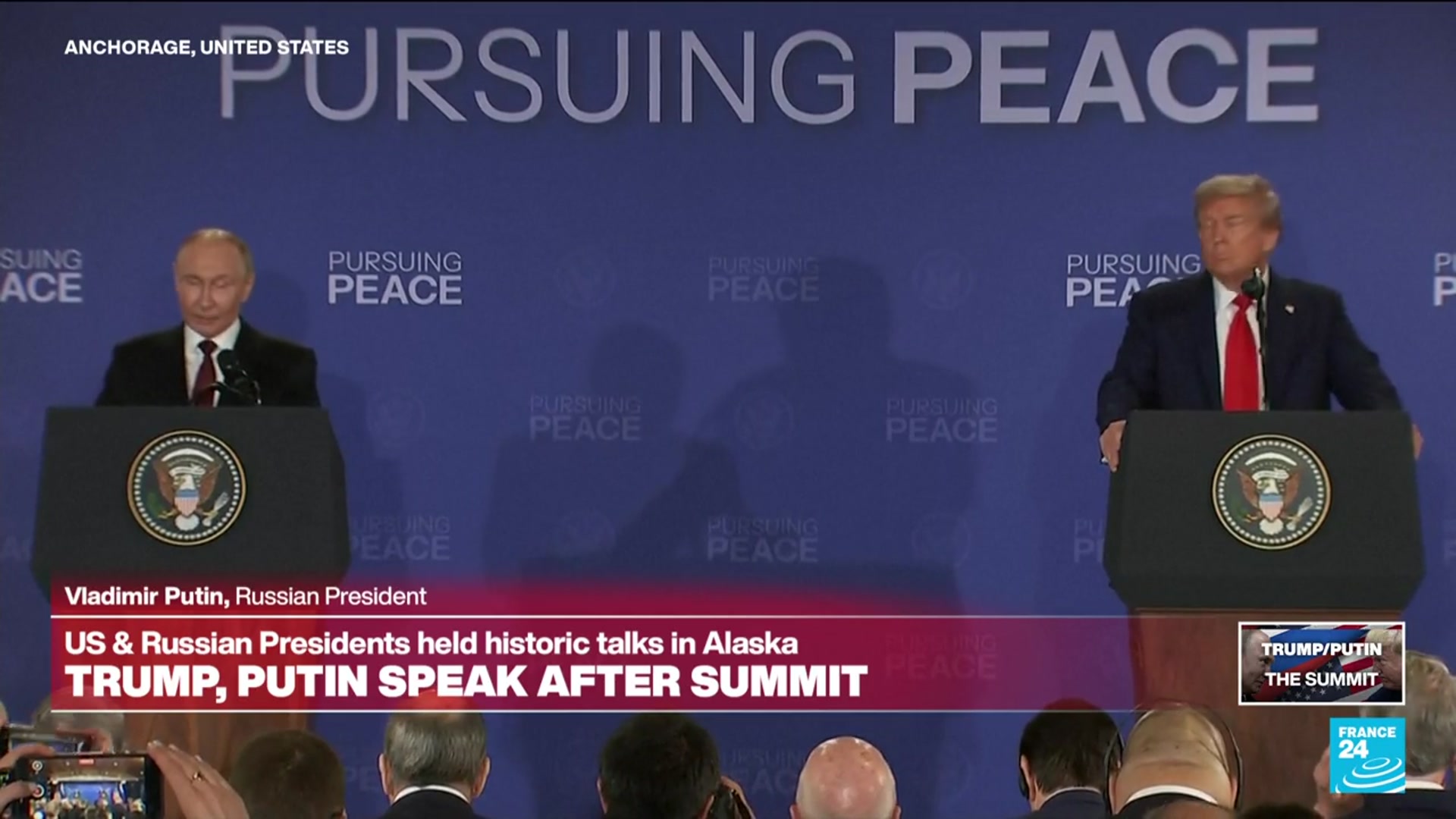 'Video thumbnail for REPLAY: Trump and Putin give joint press conference after Ukraine talks, take no questions'