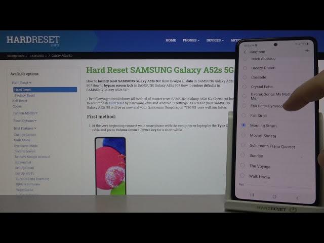 Video thumbnail for How to Find Calm Ringtones in SAMSUNG Galaxy A52s 5G - Sound Settings