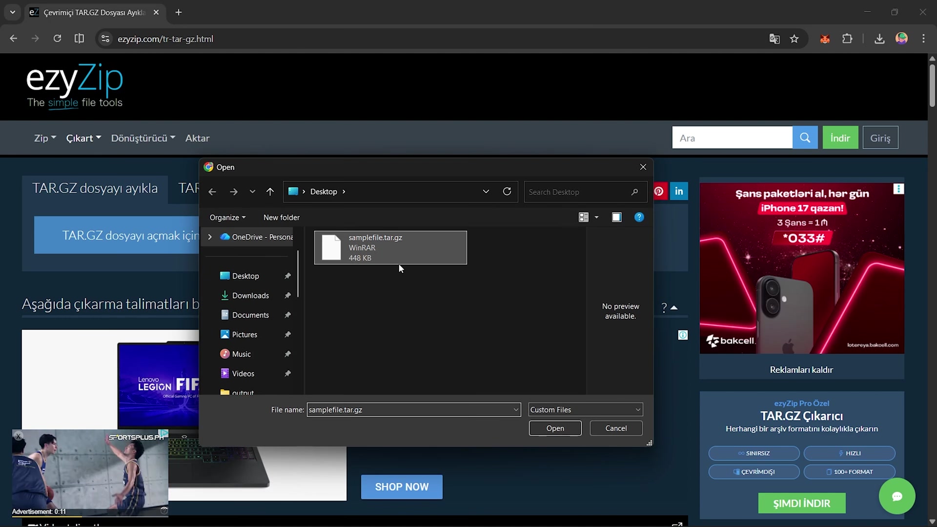Video thumbnail for 📦 TAR.GZ/TGZ Dosyalarını Çevrimiçi Açın ve Çıkarın – Yazılıma Gerek Yok!