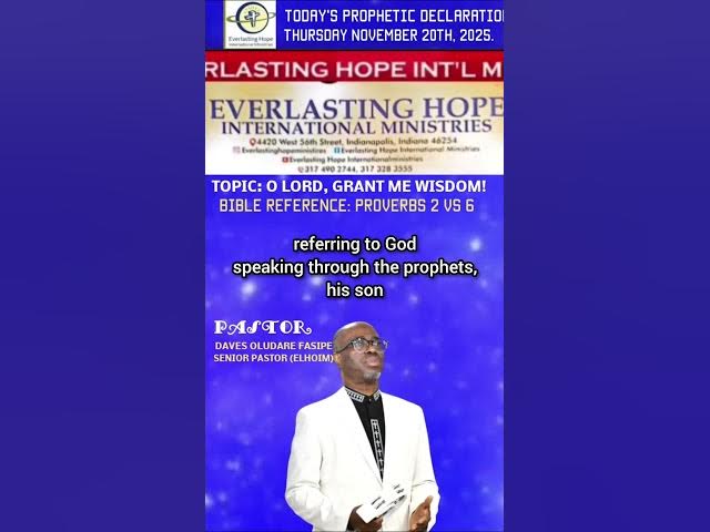 Video thumbnail for PROPHETIC DECLARATION