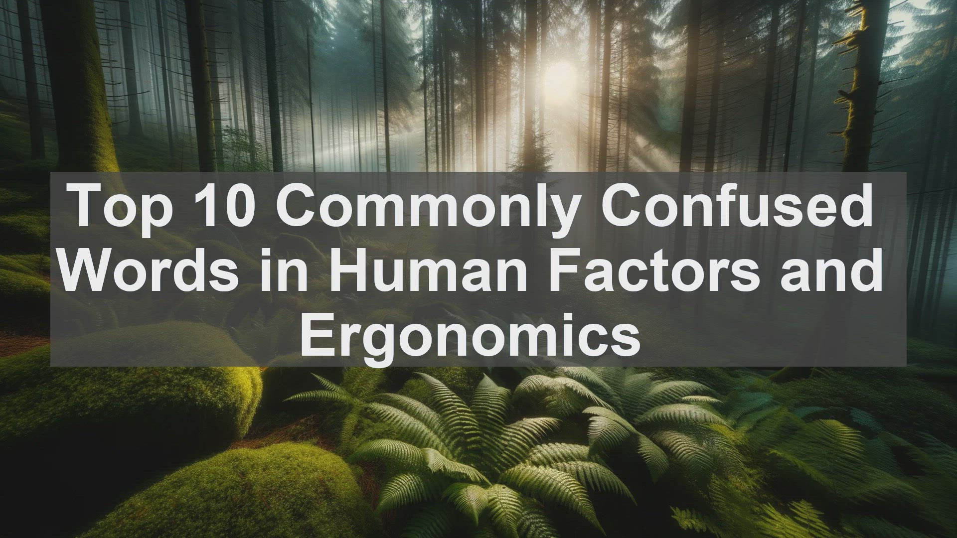'Video thumbnail for Top 10 Commonly Confused Words in Human Factors and Ergonomics'