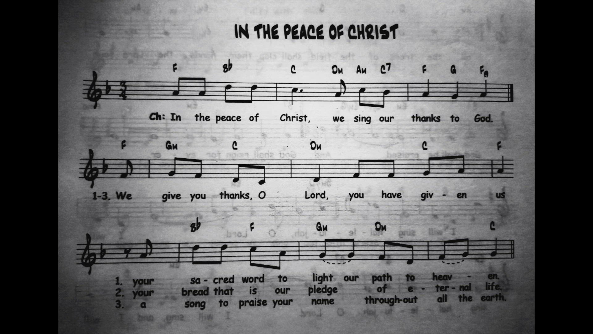 'Video thumbnail for In The Peace Of Christ - Catholic Mass Song Sheet Music'