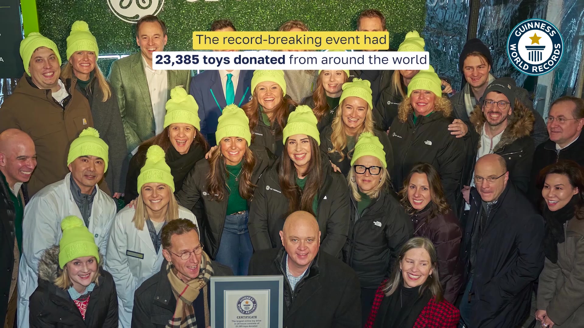 Video thumbnail for Largest online toy drive in 24 hours  23,385 toys donated by GE Vernova