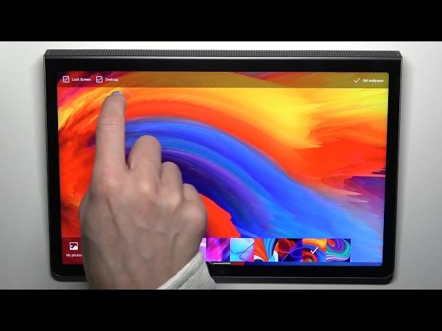 Video thumbnail for How to Change the Lock Screen and Home Screen Wallpapers on a LENOVO Yoga Tab 11