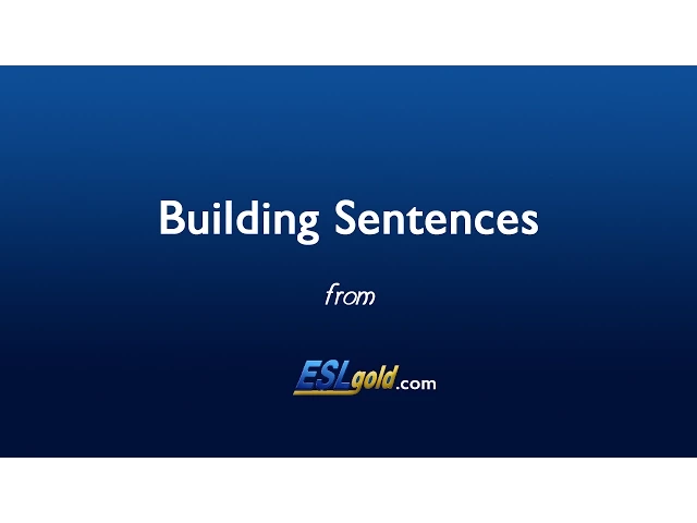 'Video thumbnail for Free English Lessons:  Building Sentences'