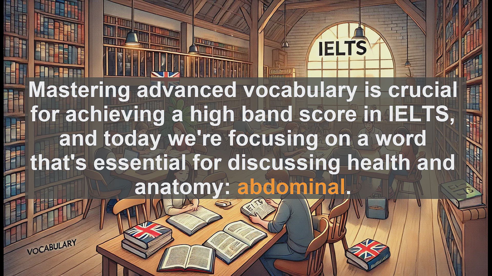 'Video thumbnail for 5000 Must Know IELTS 8.0 Vocabulary - IELTS Vocabulary: Understanding and Using 'Abdominal''