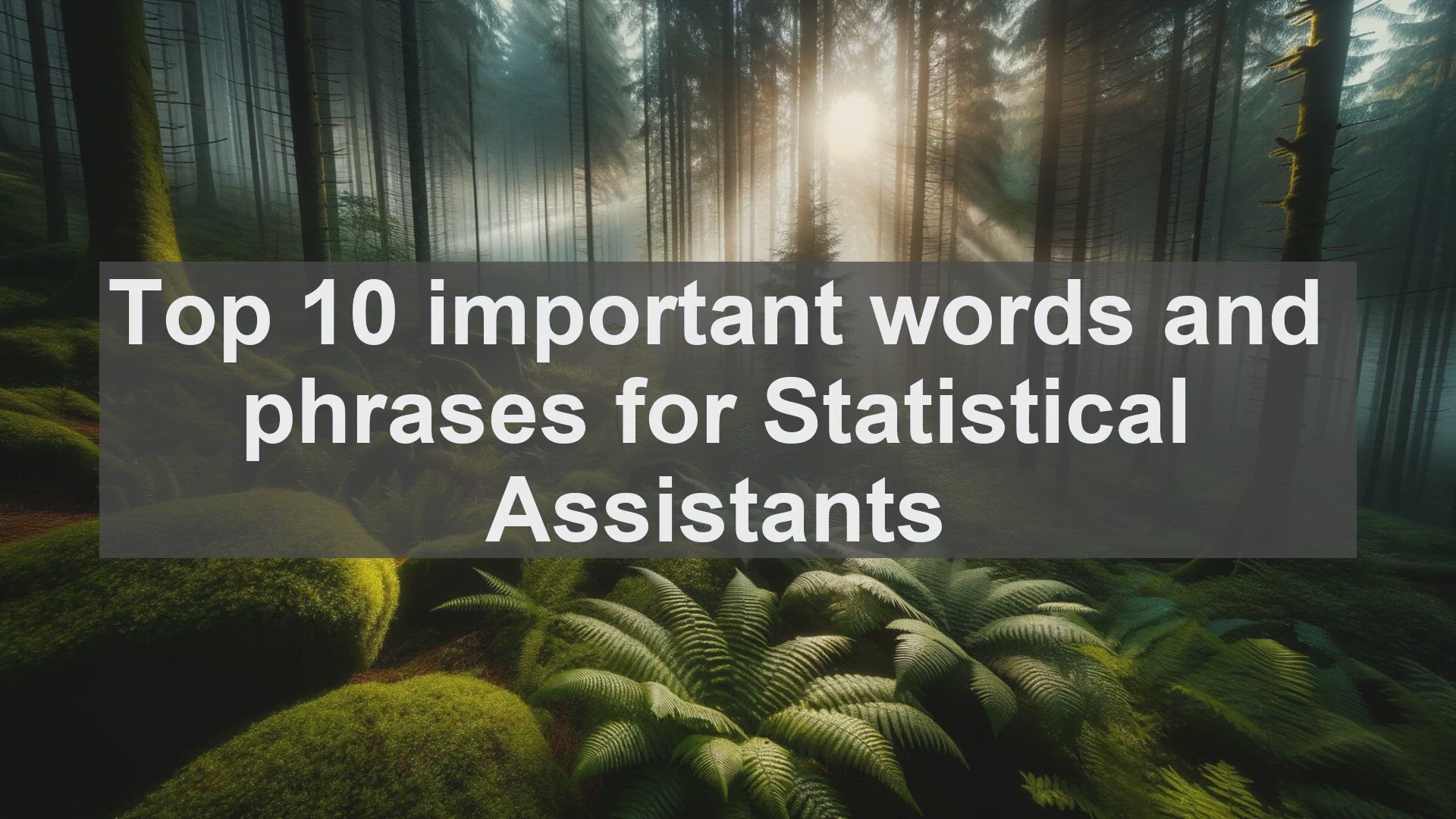 'Video thumbnail for Top 10 important words and phrases for Statistical Assistants'