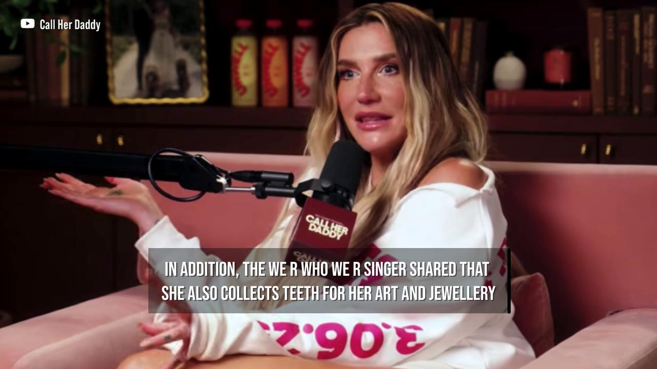 Video thumbnail for Kesha wears necklace made of her own placenta.