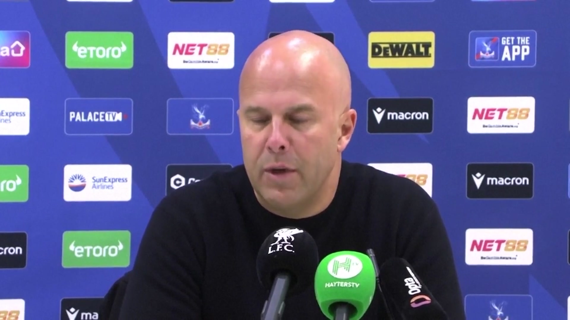 'Video thumbnail for Palace deserved to win - Slot left frustrated as Liverpool lose'