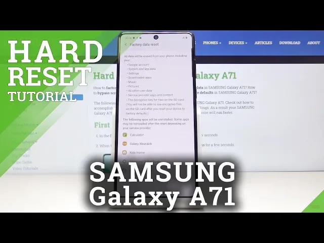 Video thumbnail for How to Hard Reset SAMSUNG Galaxy A71 – Remove Data / Restore Settings