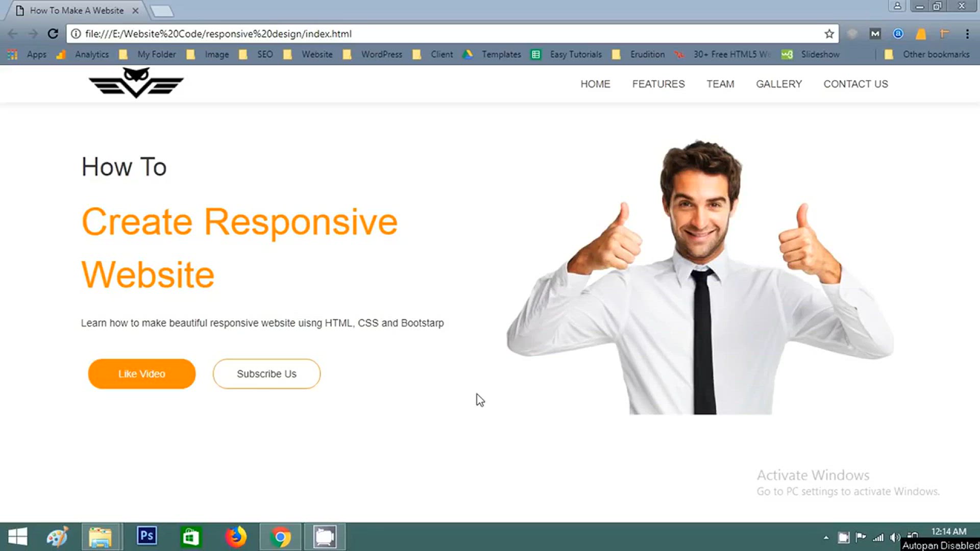 'Video thumbnail for How To Create Website Using HTML CSS Bootstrap _ Responsive Website Tutorial'