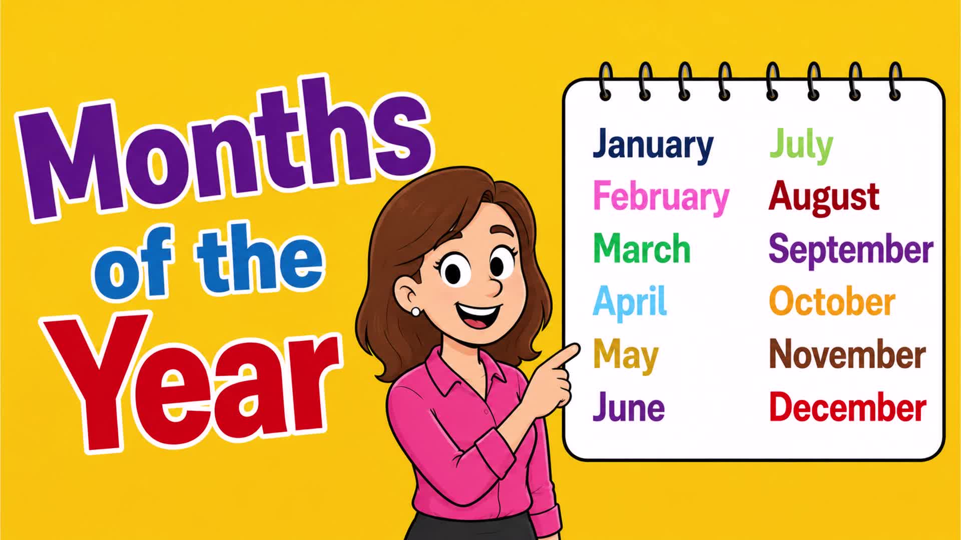 Video thumbnail for Months of the Year in English | Vocabulary Lesson