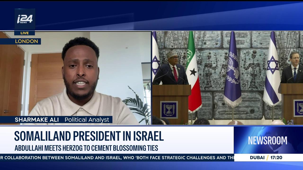 Video thumbnail for Somaliland President in Israel: Abdullahi meets Herzog to cement blossoming ties