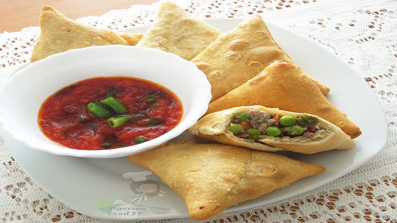 Video thumbnail for Samosa (with meat&vegetables filling) | Nigerian Food TV