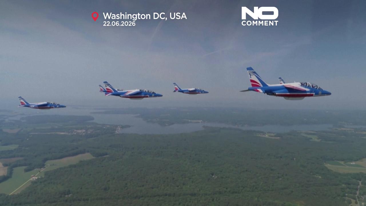 Video thumbnail for Watch: French jets salute US anniversary with Washington flyover