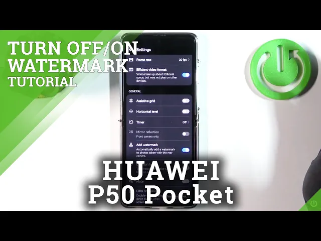 Video thumbnail for How to Add Camera Watermark To Photos on HUAWEI P50 Pocket - Set Up Watermark