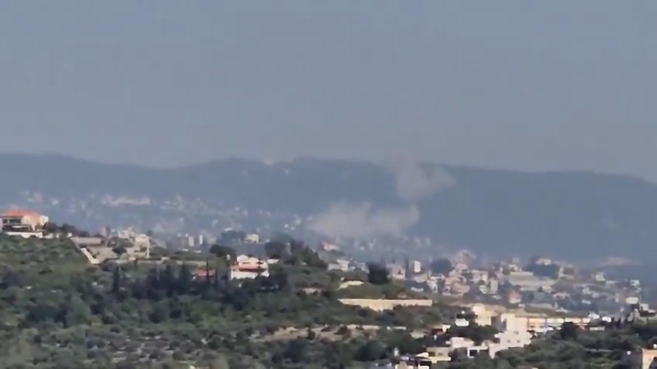 Video thumbnail for Lebanon: Israeli airstrikes on the town of Jarjouaa.