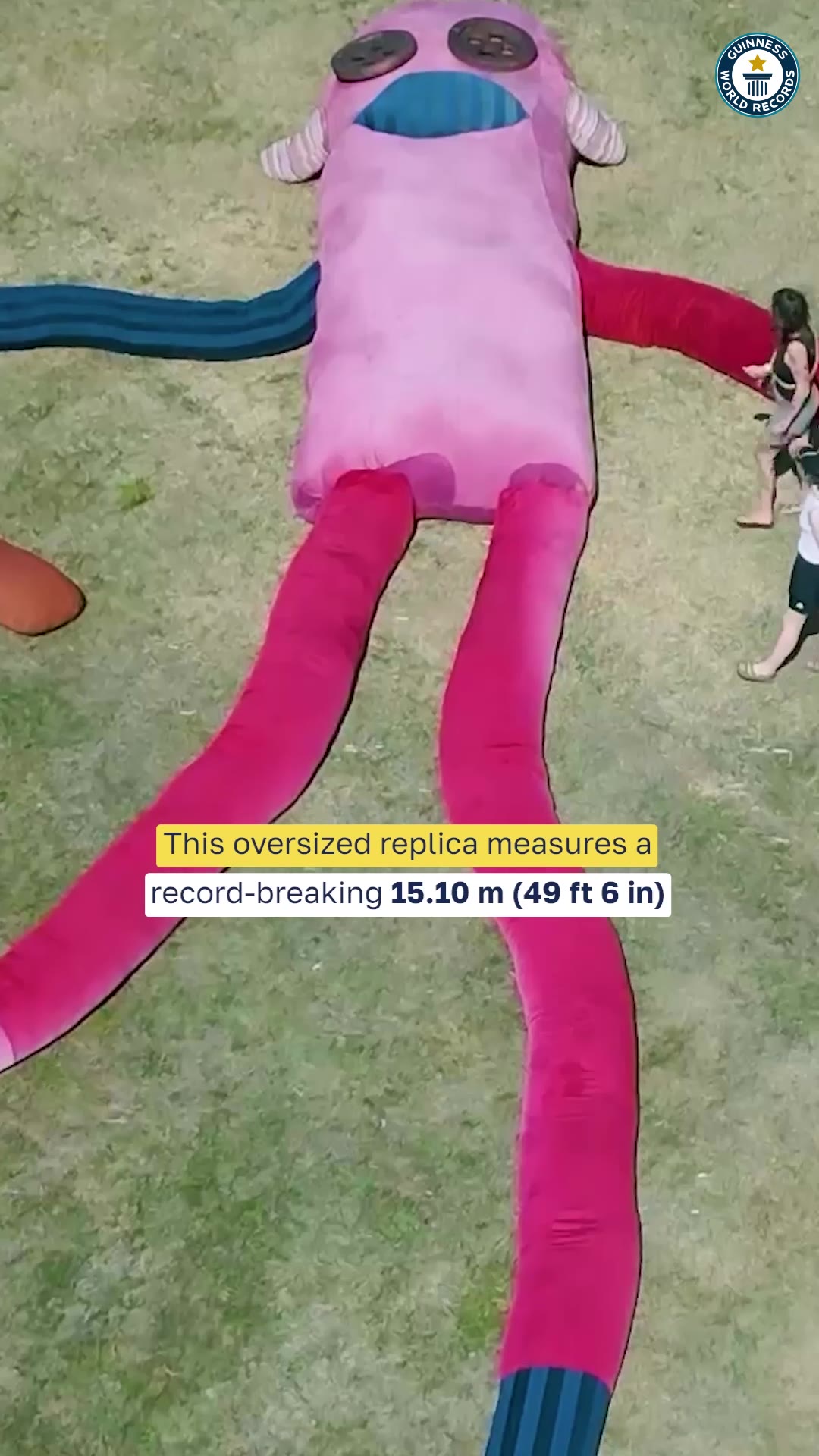 Video thumbnail for Largest sock monkey sculpture  15.10 metres by Emilia Evans Munton