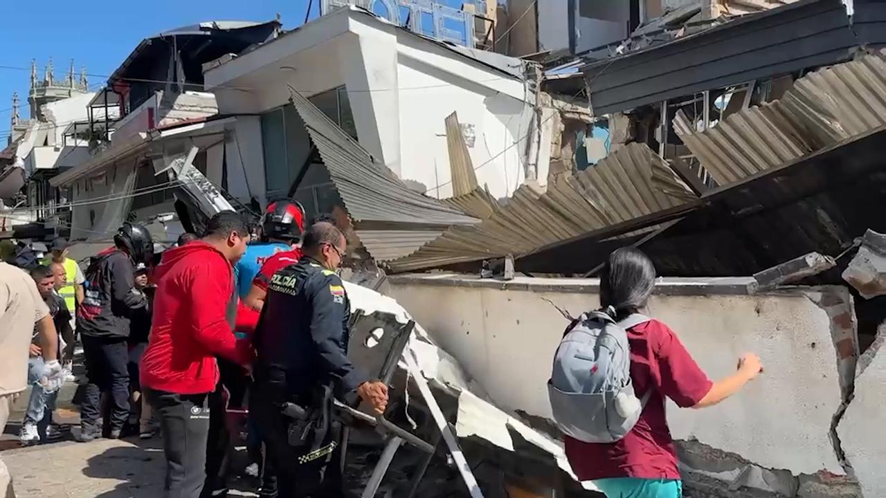 Video thumbnail for Colombia: At least 18 killed as magnitude 7.4 earthquake hits Colombia.