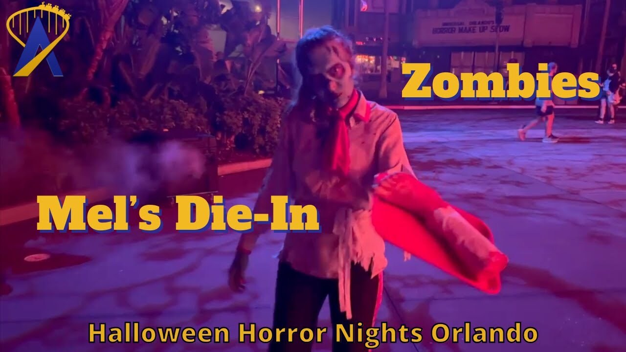 'Video thumbnail for Mel's Die-In Zombies Street Experience at Halloween Horror Nights 2025'
