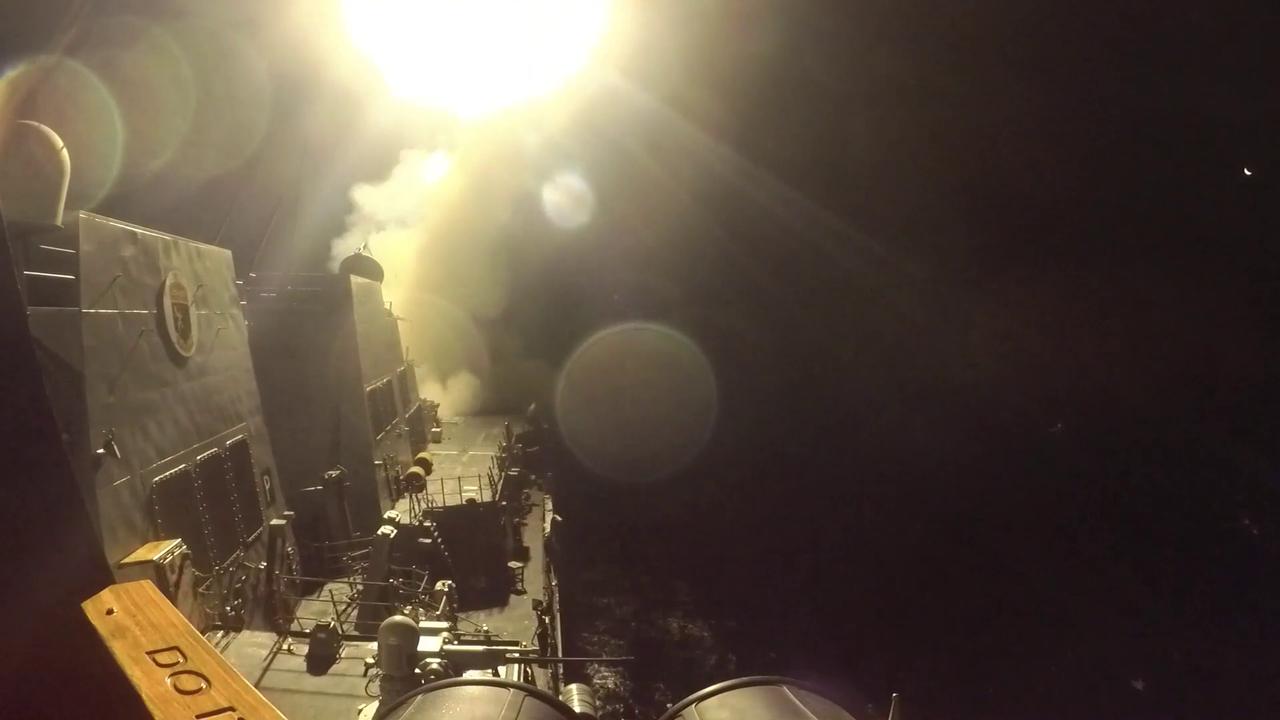 Video thumbnail for Iran: U.S. Warship Fires Tomahawk Missiles During Latest Strikes In Iran.