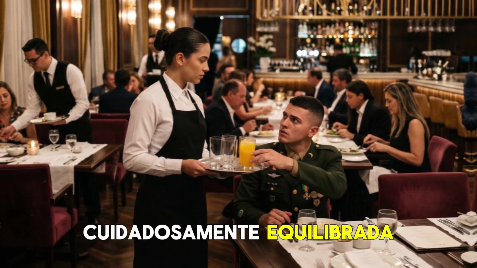 Video thumbnail for “Garçonete Derruba Bandeja em Capitão… Ele a Empurra — Sem Saber Que o Pai Dela Era o General que Mudaria Tudo!”