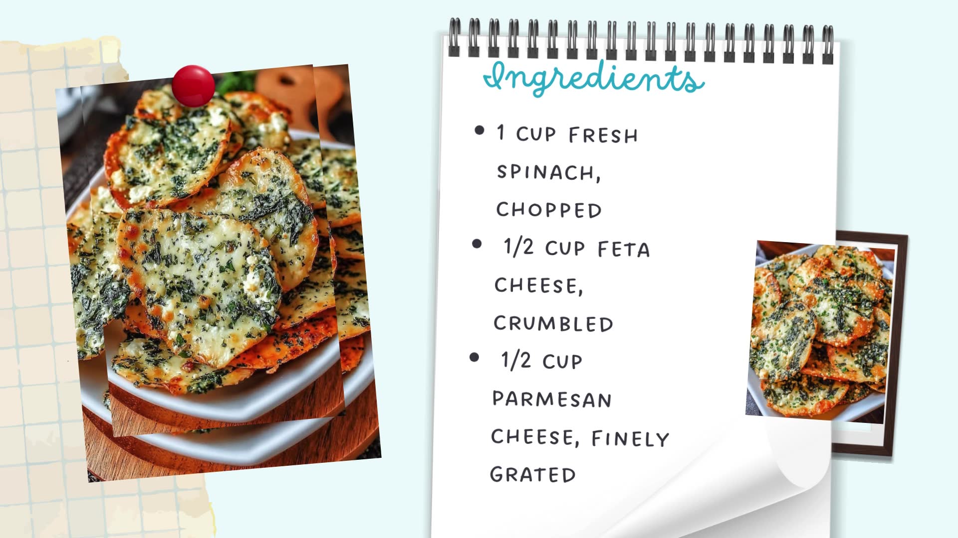 Video thumbnail for Mediterranean Spinach & Feta Cheese Crisps – Light, Crispy & Flavor-Packed