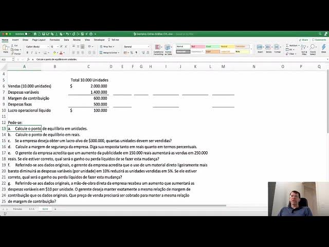 Video thumbnail for Mod 5 Relações de custo‑volume‑lucro Exemplos Extras Ex5 2A