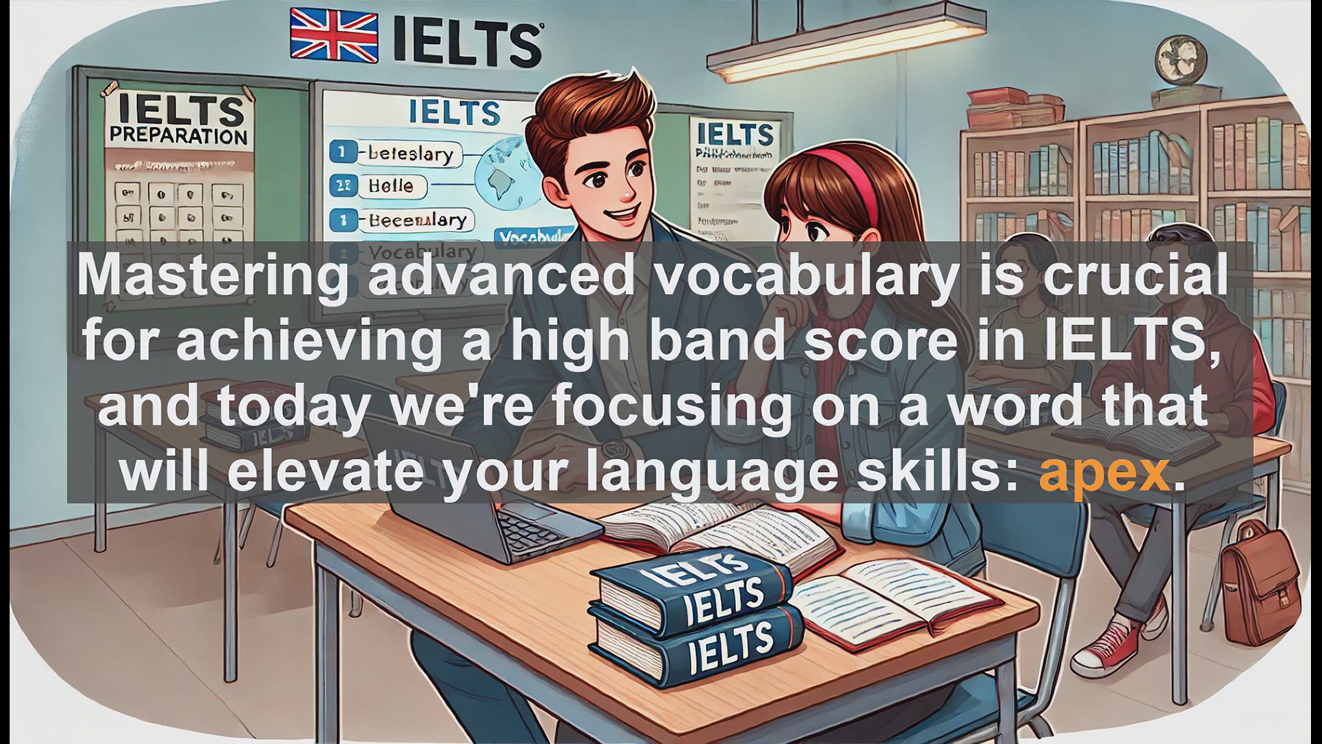 'Video thumbnail for 5000 Must Know IELTS 8.0 Vocabulary - IELTS Vocabulary: Understanding and Using 'Apex''