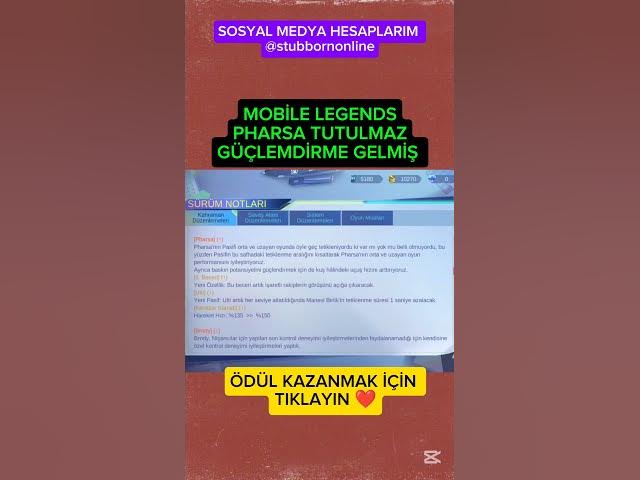 Video thumbnail for Mobile Legends Pharsa Güçlendirilmiş #MLBB #mlbbpharsa #pharsa #mobilelegends #mobilelegendsbangbang
